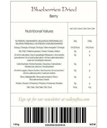 Blue Berries Whole Organic Billberies - Dehydrated unsweetend no sugar added blueberrys - Vaccinium myrtillus L 100g - Buy Online on GoSupps.com