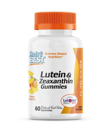 Doctor's Best Lutein & Zeaxanthin Gummies 10mg 60 vegan gummy bears laboratory tested high dosage gluten-free soy-free vegetarian