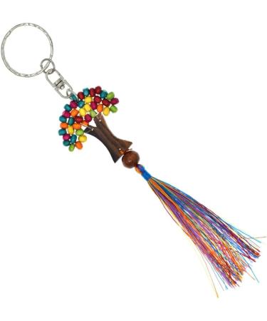 Tree of Life Wooden Keychain - Unique Beaded Design with Leaf Ring | Modelo 2 - International Shipping Available - Buy Online on GoSupps.com