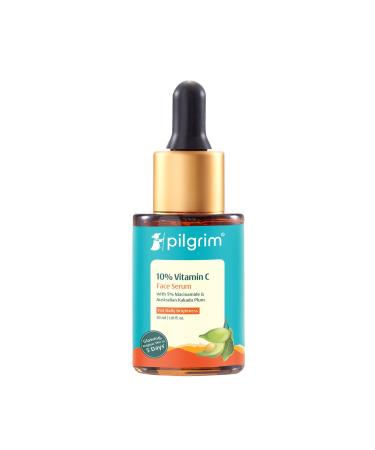 Pilgrim 10% Vitamin C Face Serum For Daily Brightness 30 ml | Face serum for glowing skin | Reduces Dark Spots & Evens Skin Tone | Fragrance Free | For Men and Women | All Skin Types | - Buy Online on GoSupps.com