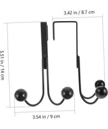NAMOARLY 2pcs Double Hook Wall Mounted Clothes Rack Door Clothes Hangers Punch- Hook Back Door Nail 14x9cm Black - Buy Online on GoSupps.com