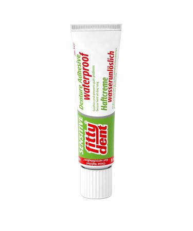 Fittydent Super Sensitive Adhesive Cream 40g - Gentle Waterproof Dental Cream with Aloe Vera & Myrrh for Secure Denture Hold - Buy Online on GoSupps.com