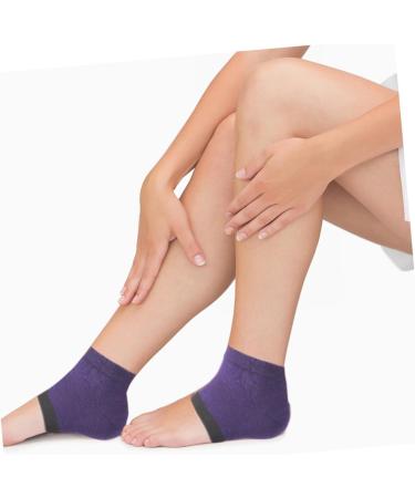 Beatifufu 5 Pairs Moisturizing Socks Foot Spa Gel Socks Heel Socks Feet Lotion Heel Anti-Crack Socks Toeless Socks Foot Softening Socks Heel Protector Heel Cushions Ankle Purple Silicone - Buy Online on GoSupps.com