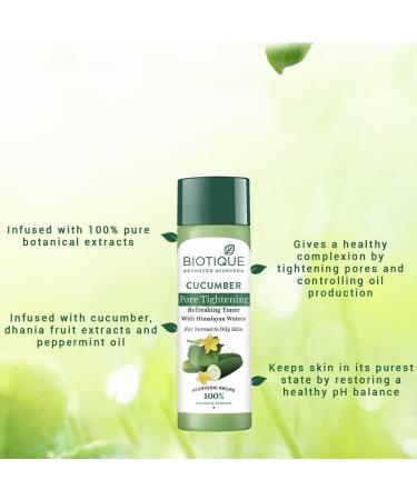 Natural Cucumber Pore Tightening Toner pH Balanced Botanical Extracts for Normal & Oily Skin 120mL 2 Pack - Buy Online on GoSupps.com