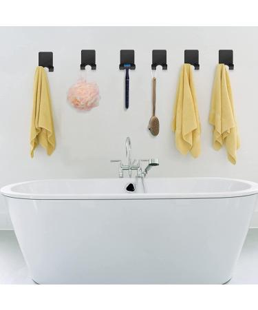 Grutti Razor Holder Shower - 2 Pack Multi-Purpose Stainless Steel Hooks | Self-Adhesive No Drill Towel & Razor Keeper for Bathroom Bedroom & Kitchen - Black - Buy Online on GoSupps.com