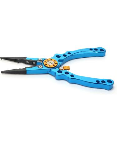 Fishing Pliers Saltwater Braid Cutter | Hook Remover Aluminum Needle Nose Slit Ring Pliers with Sheath and Lanyard | Fishing Gifts for Men (Blue) - Buy Online on GoSupps.com