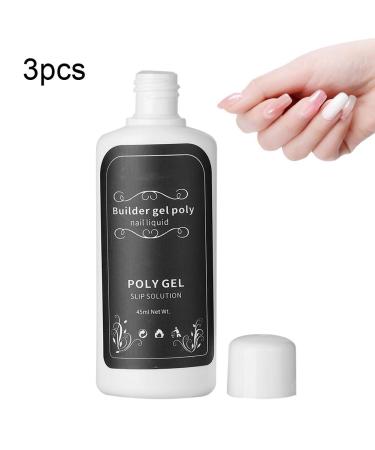3 Bottles 45ml Poly Nail Gel - Fast Nail Art Decoration & Acrylic Extension Gel for Salon & DIY Manicure - Buy Online on GoSupps.com
