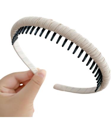 scicent Hair Band 2 Pieces Headband with Teeth Non-Slip Hairbands Fabric Covered Headbands Hair Accessories for Girls and Women (Beige+Print) 13 5871013 - Buy Online on GoSupps.com