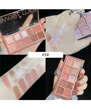 Go Ho 10 Colors Eyeshadow Palette - Matte & Glitter Makeup, Pink Eye Shadow Shades - Waterproof High Pigment Formula - Rose Pink Style - Buy Online on GoSupps.com