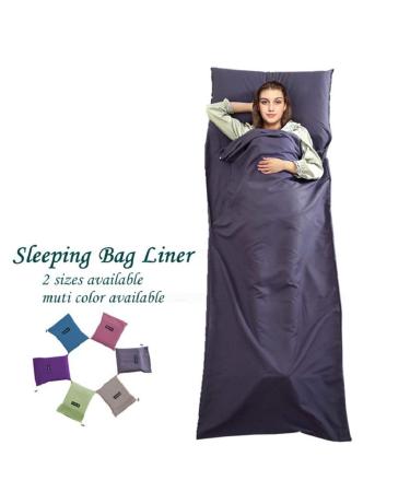 Sleeping Bag Liner Travel Camping Sheet Lightweight Hotel Sheet Compact Sleep Bag Sack Lightweight Breathable Liners Warm Roomy for Camping Youth Hostels Picnic Adult Compact Sacks Dark Blue 82.7 X 45 Inch