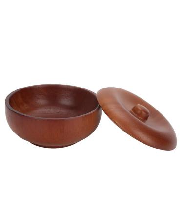 YFFTTKD Suitable Wooden Shaving Brush Bowl 9.6 x 4.5 cm/3.7 x 1.7 inch Stainless Steel with Rubber Wood