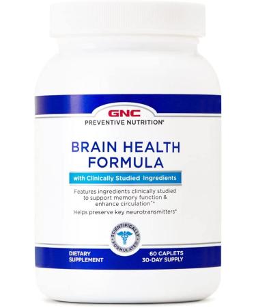 GNC Brain Health Formula - 60 Caplets | Supports Memory & Circulation - Buy Online on GoSupps.com