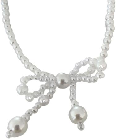 OralGos Elegant Pearl Sweater Chain Necklace | Refined Bow Design | Delicate Jewelry Accessory for Women - Buy Online on GoSupps.com