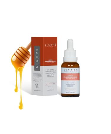 LICAPE Anti-Ageing Face Serum with Retinol 30 ml Skin Firming & Radiant Complexion Moisturising & Brightening Reduces Wrinkles Pigment Spots & Large Pores Face Care