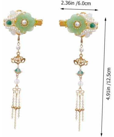 MAGICLULU 2 Pairs Tassel Hair Clip Chinese Hair Barrettes Hanfu Hair Accessories Clips for Hair Accessories Chinese Jade Hair Accessories Chinese Wedding Hair Clip Miss Hairpin Pearl China - Buy Online on GoSupps.com