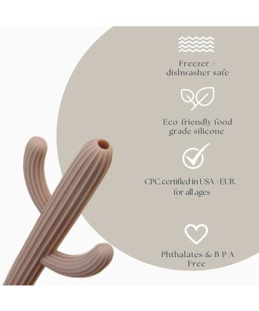 Hollow Teething Tube  Silicone teether  Ages 0+ BPA Free with Cleaning Brush  Teething Straws for Babies  freezable Baby teether  Teething Sticks for Babies(1 Pack) (Sahara) Wolf+Sheep - Buy Online on GoSupps.com