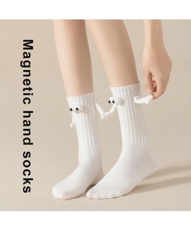 Magnetic Hand Socks Couple Holding Hands Mid-Tube Doll Socks - 4 Pcs Black - Buy Online on GoSupps.com