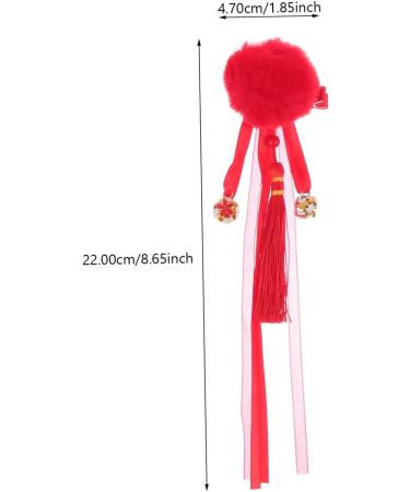 Housoutil 2 Pairs Antique Hairpin Tassel Hair Clip Hanfu Headdress Kids Barrettes for Hair Chinese Hair Clip Fluffy Hair Clips Hanfu Hair Clamps Kid Headwear Baby Girl Plush Issue Card Red - Buy Online on GoSupps.com