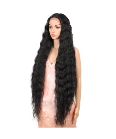 41 Inch Style Icon Lace Front Wavy Synthetic Wig with Baby Hair - 130% Density (1B) - Buy Online on GoSupps.com