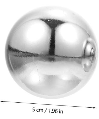 Lurrose Baoding Iron Balls Set | Stainless Steel Chinese Massage Balls for Health & Relaxation | 5.3cm Silver Bath Balls - Buy Online on GoSupps.com