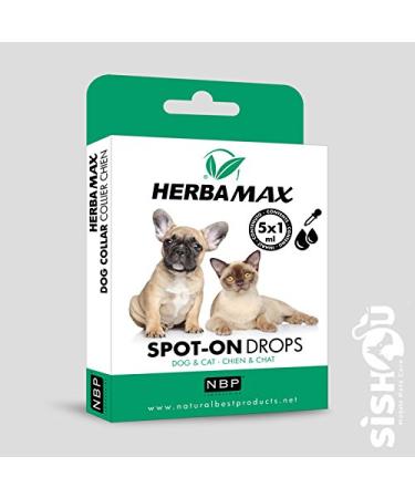 Natural Best Products Herbamax Spot-on Drops/Pipettes for Dogs and Cats 5 x 1 ml