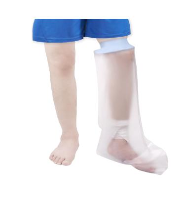 Fasola Waterproof Cast Protector Long Leg Kids Reusable Cast Dressing and Bandage Cover Watertight Protection for Leg Knee Foot Ankle Toes Kids Leg - L