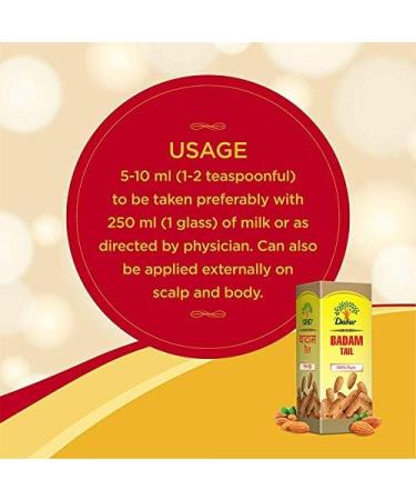 Dabur Badam Tail - 100% Pure Almond Oil - 50 ml - Buy Online on GoSupps.com