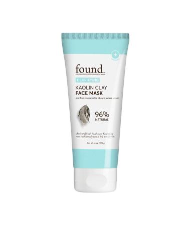 FOUND Skincare Kaolin Clay Face Mask 6 oz | Clarifying | Purifies Skin & Helps Absorb Excess Sebum | 96% Natural