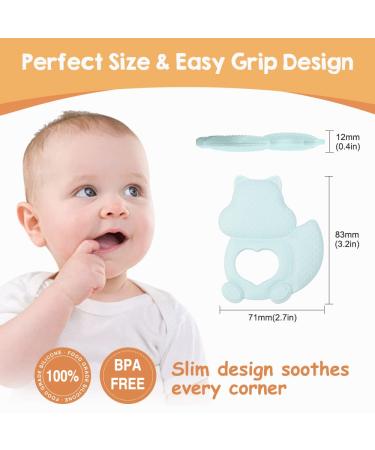 J QUATTUOR Soothing Baby Teething Relief Toys - Non-BPA Silicone Teethers for Infants 3+ Months - Gum Pain Relief - Soft, Lightweight, Squirrel Design (2 Pcs) - Buy Online on GoSupps.com