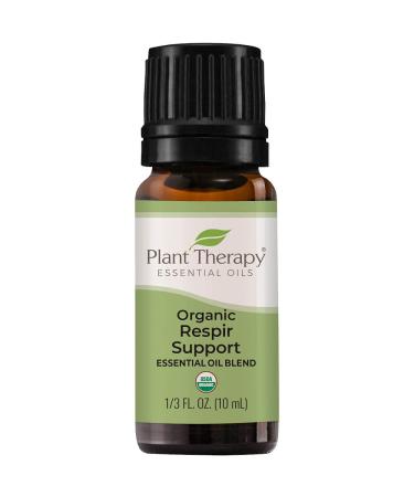 Plant Therapy Organic Respir Support Essential Oil Blend 10 mL (1/3 oz) 100% Pure Undiluted Natural Aromatherapy Therapeutic Grade