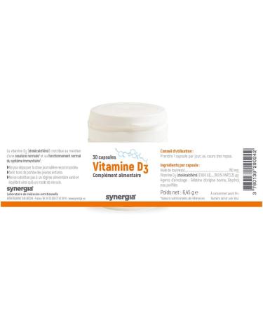 Natural Vitamin D3 One dose of sun capsules Origin France 1 month of treatment - Buy Online on GoSupps.com