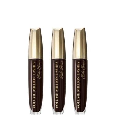 3 x L'Oreal Paris Volume Million Lashes Balm Noir Mascara 8.9ml - Brown