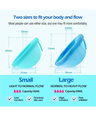 Set of 2 Reusable Menstrual Discs - Sustainable Comfortable Leak-Proof Alternative to Tampons & Menstrual Cups | Small & Large Sizes by Mascoto TM - Buy Online on GoSupps.com