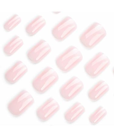 Justotry 24-Piece Glossy White Press-On Nails | Short Angular Fake Nails | French Square Design | Perfect for Women - Buy Online on GoSupps.com