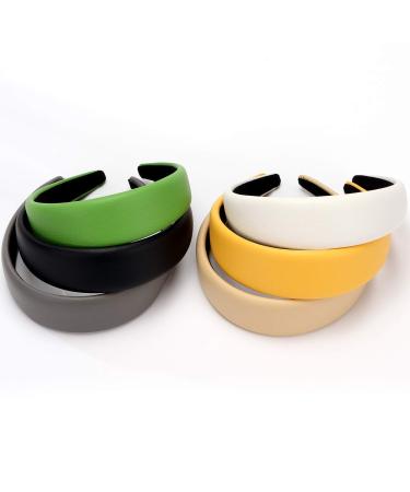 LONEEDY 4.3cm Leather Headband for Women - Padded Wide Hairband in Black | Stylish & Comfortable Accessory - Worldwide Shipping - Buy Online on GoSupps.com