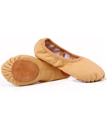 Gleavi Foldable Ballet Dance Shoes | Ballet Slippers for Gymnastics & Yoga - Hard Toes Child Size 33 - Brown - Buy Online on GoSupps.com
