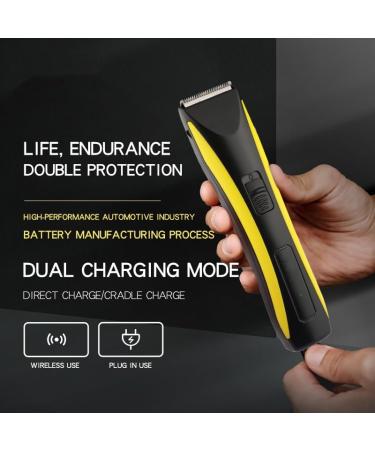 Rechargeable Electric Hair Clippers for Men | Professional Adjustable Beard Trimmer & Hair Clipper (Yellow) - International Shipping Available - Buy Online on GoSupps.com