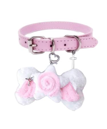 Oralgo's chic angel bone pendant distinctive and trendy choker necklace bone neck band with angel and sparkle for women rose