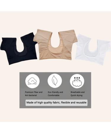 Women's Reusable Underarm Sweat Pads - 2 Pack Black+Nude Medium | Breathable Armpit Shield Guards (IP-00468) - Buy Online on GoSupps.com