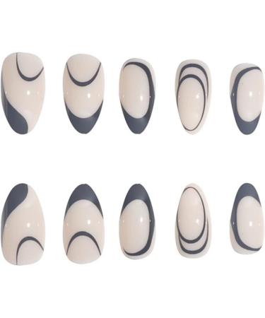 Justotry 24 Pcs Stiletto Black French Press On Short False Nails with Nail Glue - Gradient Nude Almond Stick on Nails for Women - Medium Size Fake Nails for Art - Buy Online on GoSupps.com