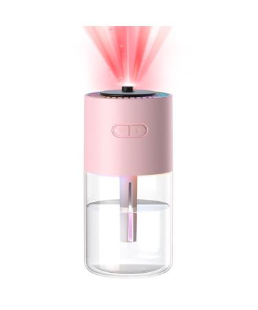 Portable Cool Mist Humidifiers | Desk Air Humidifier Personal Facial Mister - Rechargeable Cool Mist Humidifiers with Starry Projector Personal Desktop Humidifier for Bedroom Nightstand Pink