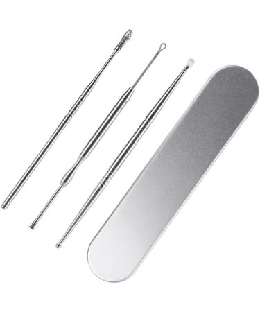 Hemoton 3pcs Stainless Steel Ear Cleaner Set - Ear Scoop, Ear Spoon, Wax Remover - Silver Earmuffs for Gentle Ear Cleaning - Buy Online on GoSupps.com