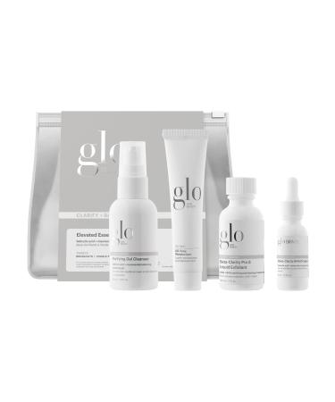 Glo Skin Beauty Clarify + Balance Skincare Set for Breakout Prone Skin - Mini Purifying Gel Cleanser Mini Oil Free Moisturizer Mini Beta-Clarity BHA Drops Mini Beta-Clarity Pro 5 Liquid Exfoliant Skincare Travel Set