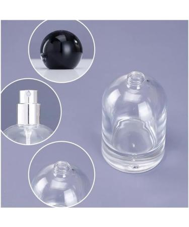 Cylindrical Refillable Perfume Bottle - 30ml Transparent Glass Spray for Travel | Portable Makeup Perfumery (Silver Ball - Buy Online on GoSupps.com