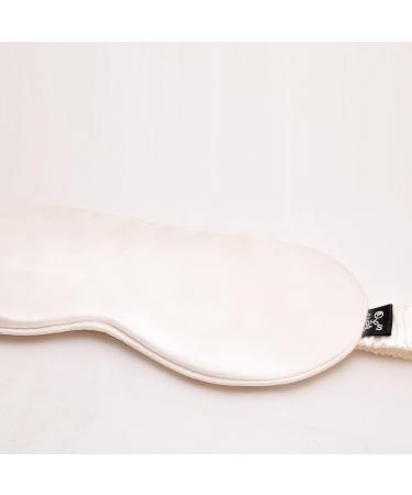Clementine Silk Organic Sleep Mask - White | 100% GOTS Certified 6A Mulberry Silk - 22 Momme | Elastic Strap & Silk Filler | OSFA - Buy Online on GoSupps.com