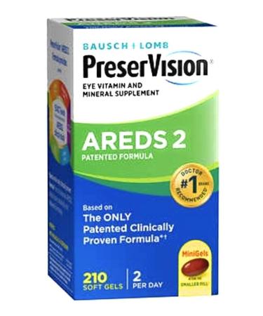New Preser-Vision AREDS 2 Eye Vitamin & Mineral Supplement with Lutein and Zeaxanthin, Soft Gels, 210 Softgels (Pack of 1)
