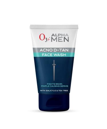 New ALPHA MEN Acno D-TAN Face Wash with Tea Tree for Oily Skin (3.38 Fl Oz) | Detan Face Wash for TAN Removal | Removes Acne and Dirt