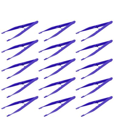 IPLUSMILE ZIANG 15 pieces of plastic tweezers disposal tweezers Sick tweezers flat lace tweezers tinker tweezers Scientific experimental tweezers for use at home in the classroom