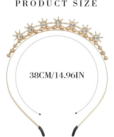 Zoestar Crystal Headband Gold Sparkly Star Headpiece Bridal Rhinestone Hair Hoop Beads Party Custom Hair Accessories for Women and Girls - Buy Online on GoSupps.com