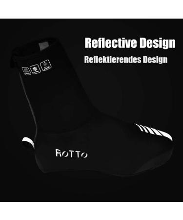 ROTTO Overshoes - Waterproof Bicycle Shoe Covers for Unisex Winter Cold Protection | MTB & Road Bike - Medium Black - Buy Online on GoSupps.com